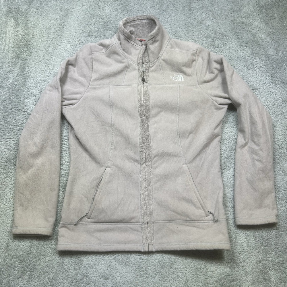 The North Face‎ Morningside Full Zip Fleece Jacket Women's M Light Gray *SPOTS